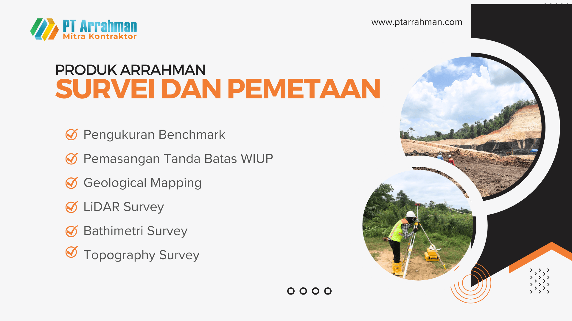 SURVEI PEMETAAN KONTRAKTOR PERTAMBANGAN INDONESIA ARRAHMAN MITRA KONTRAKTOR